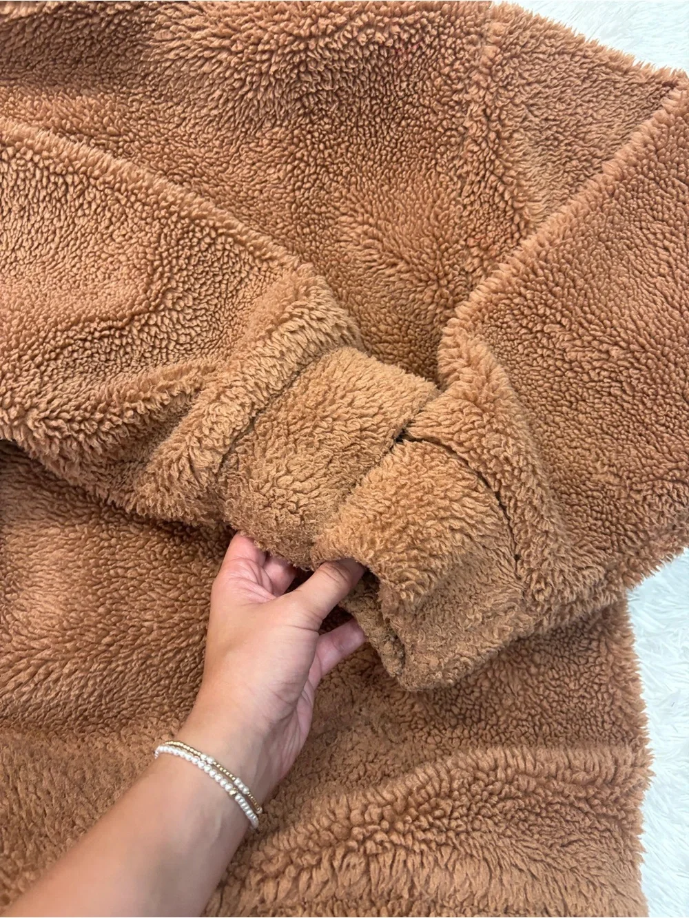 Alo Yoga Brown Tan Foxy Sherpa Jacket Coat Full Zip